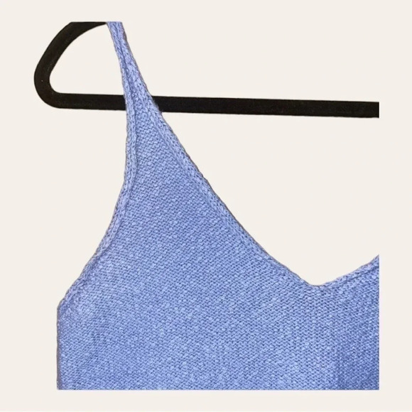 0466. Zara KNIT CROP TOP SPAGHETTI STRAPS SIZE SMALL LILIAC PURPLE - Picture 3 of 6